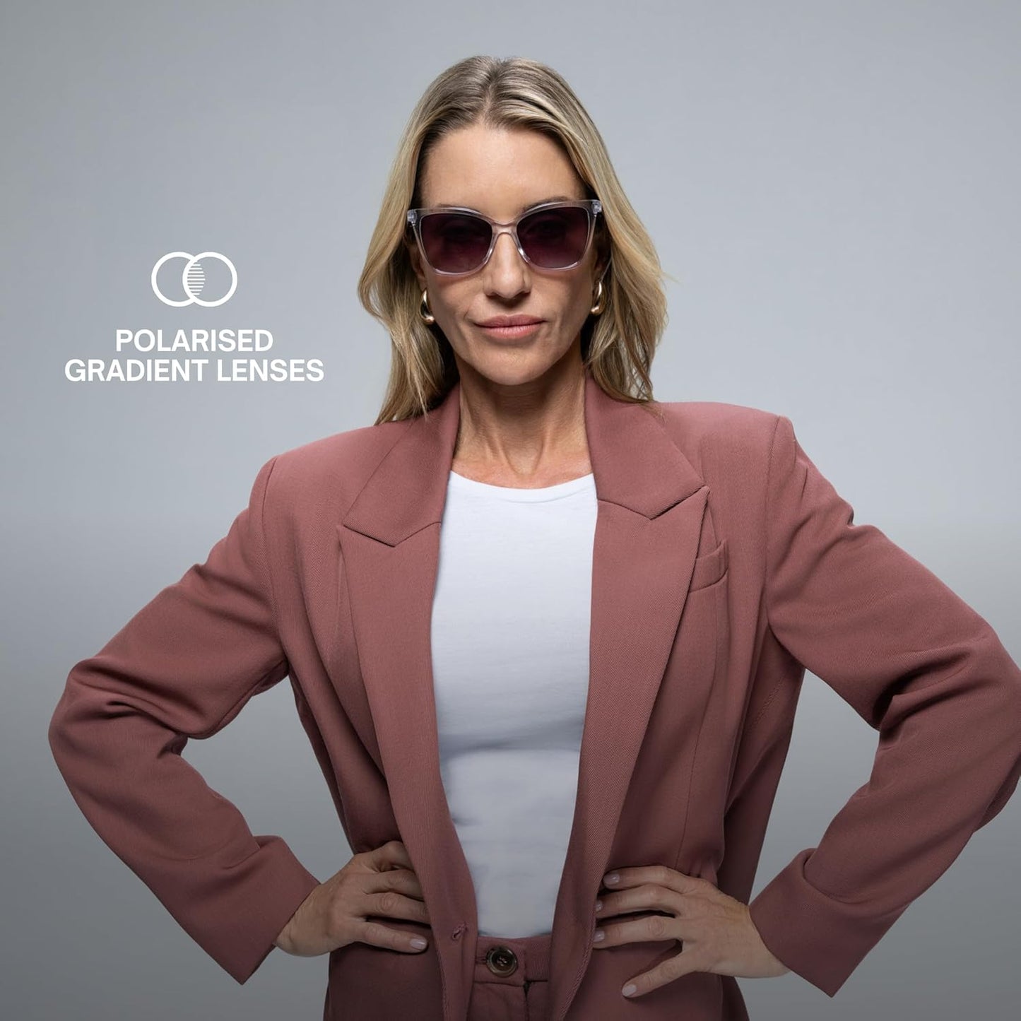Lucyd Lyte (2024 Version) Smart Glasses for Women Bluetooth Smart Eyewear with UV400 Polarized Lenses, Open Ear Speakers & Microphone Millennia (Standard)