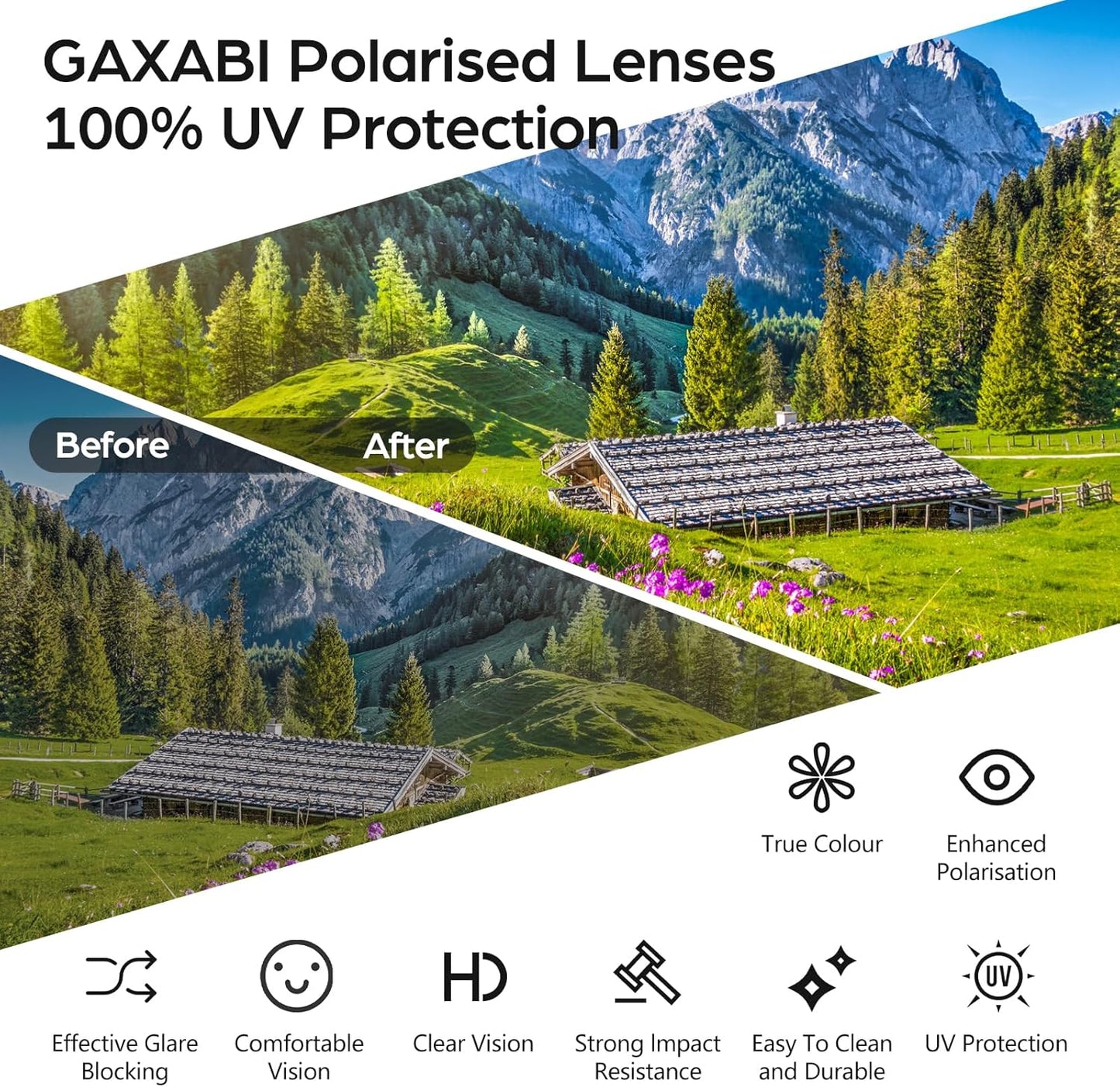 Smart Glasses, Polarized Bluetooth Sunglasses with Speaker, Voice Assistant, Open Ear, UV Protection Outdoor Audio Glass