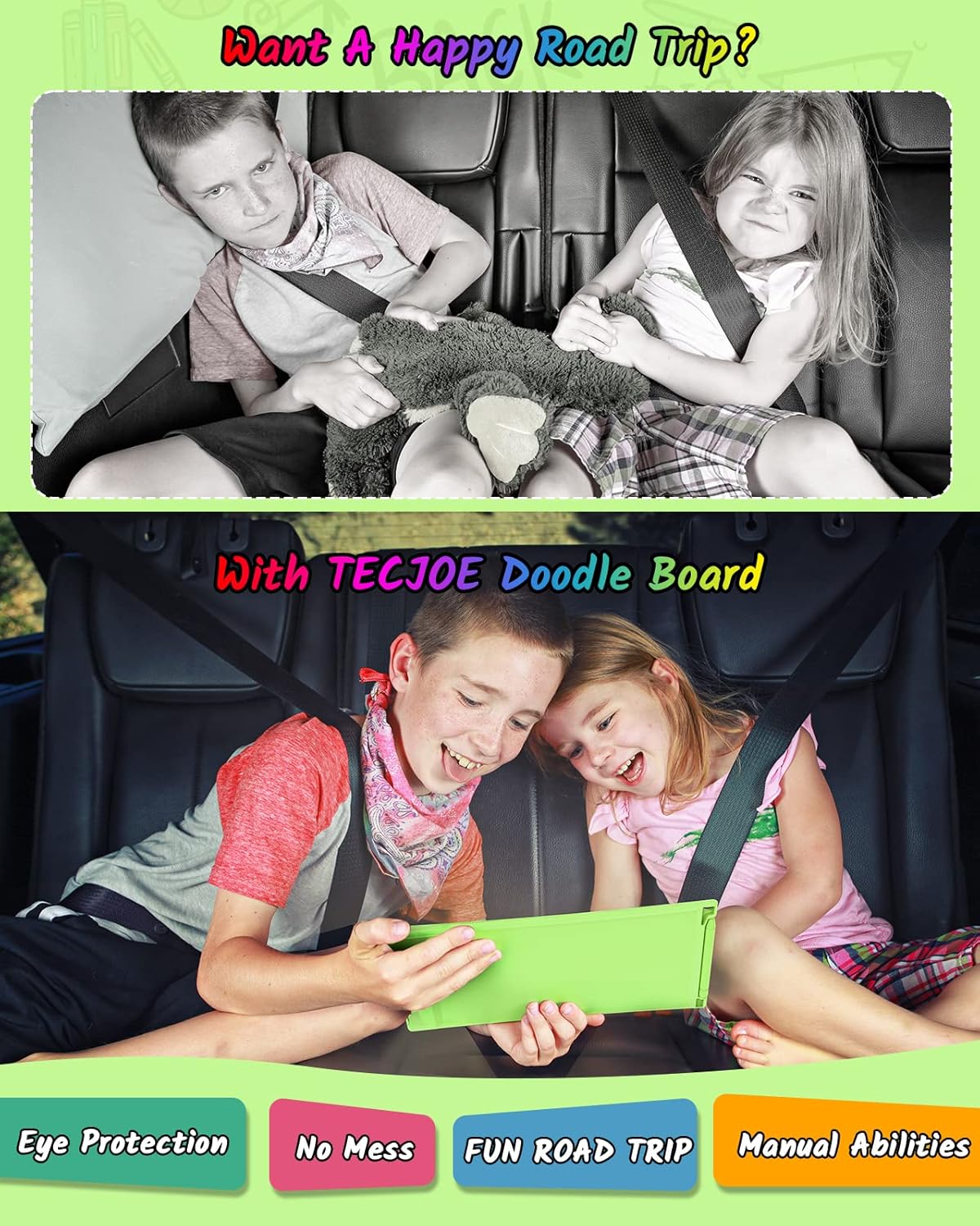 TECJOE 2 Pack LCD Writing Tablet, 8.5 Inch Colorful Doodle Board Drawing Tablet for Kids, Kids Travel Games Activity Learning Toys Birthday Gifts for 3 4 5 6 Year Old Boys and Girls Toddlers