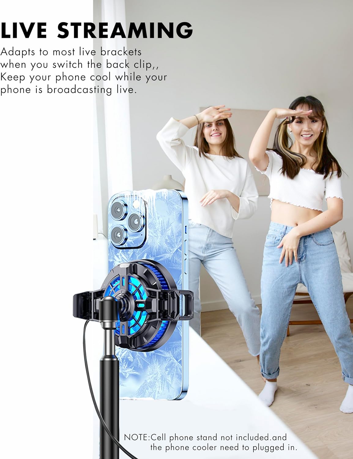 ACEDAYS Magnetic Phone Cooler, Phone Cooling Fan with Semi-Conductor Cooling Chip, Universal Cellphone Radiator for Tiktok Live Streaming, Outdoor Vlog, Mobile Gaming.