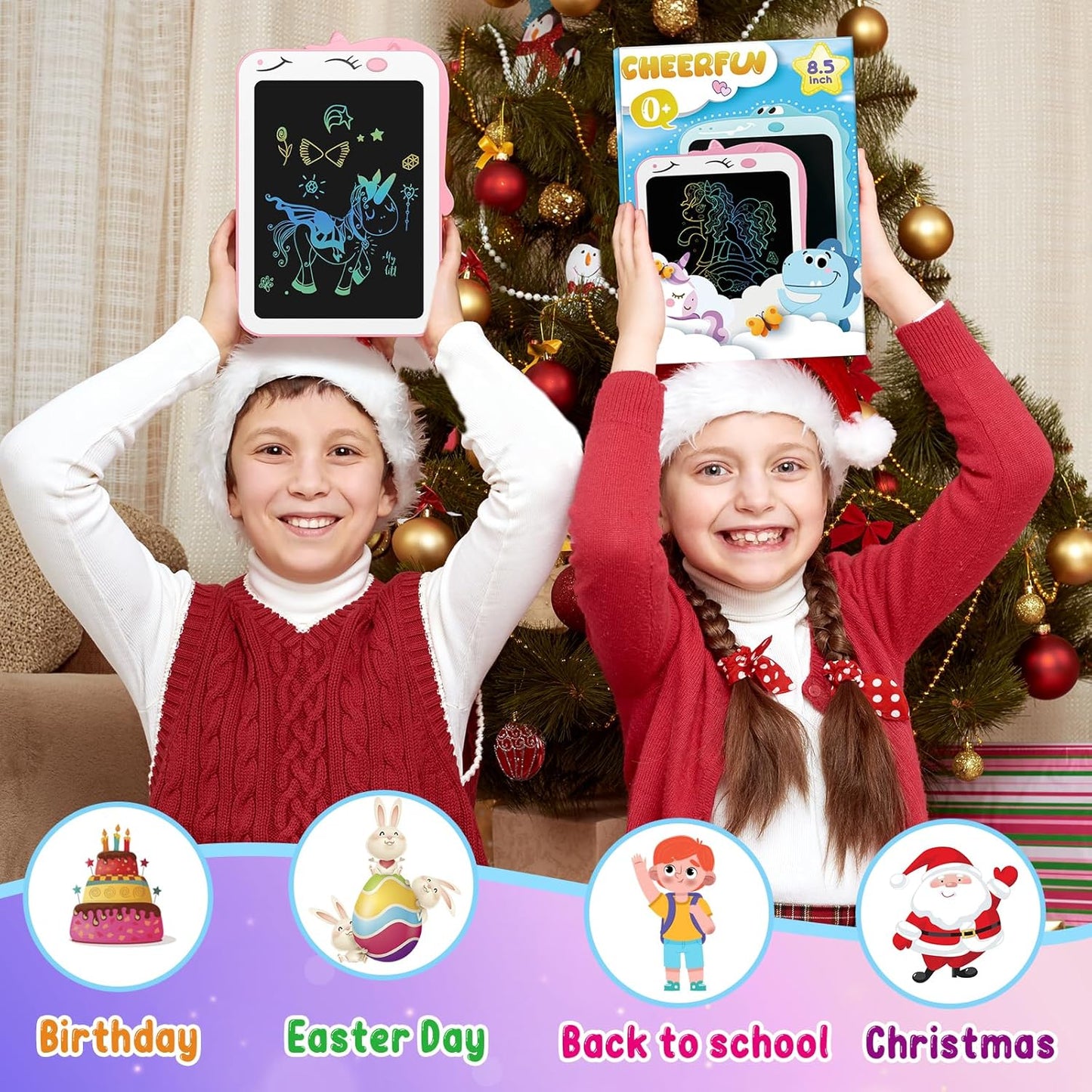 Unicorn Toy Gifts for Girls Boys - CHEERFUN LCD Writing Tablet for Kids | Toddler Travel Road Trip Essential Toy Gift for 3 4 5 6 7 8 Year Old | Doodle Draw Board | Easter Gifts Learning Birthday