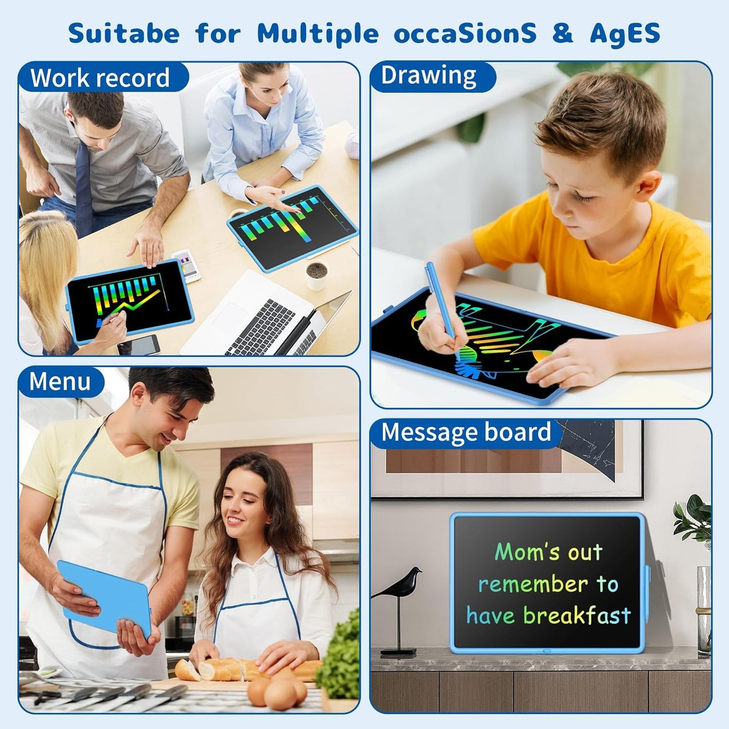 LCD Writing Tablet for Kids, 20 Inch Kids Drawing Tablet, Large Doodle Board, Rechargeable Drawing Pad for Kids, Learning Toys for 3 4 5 6 7 8 9 10 Year Old Boys Girls Birthday Christmas Gifts