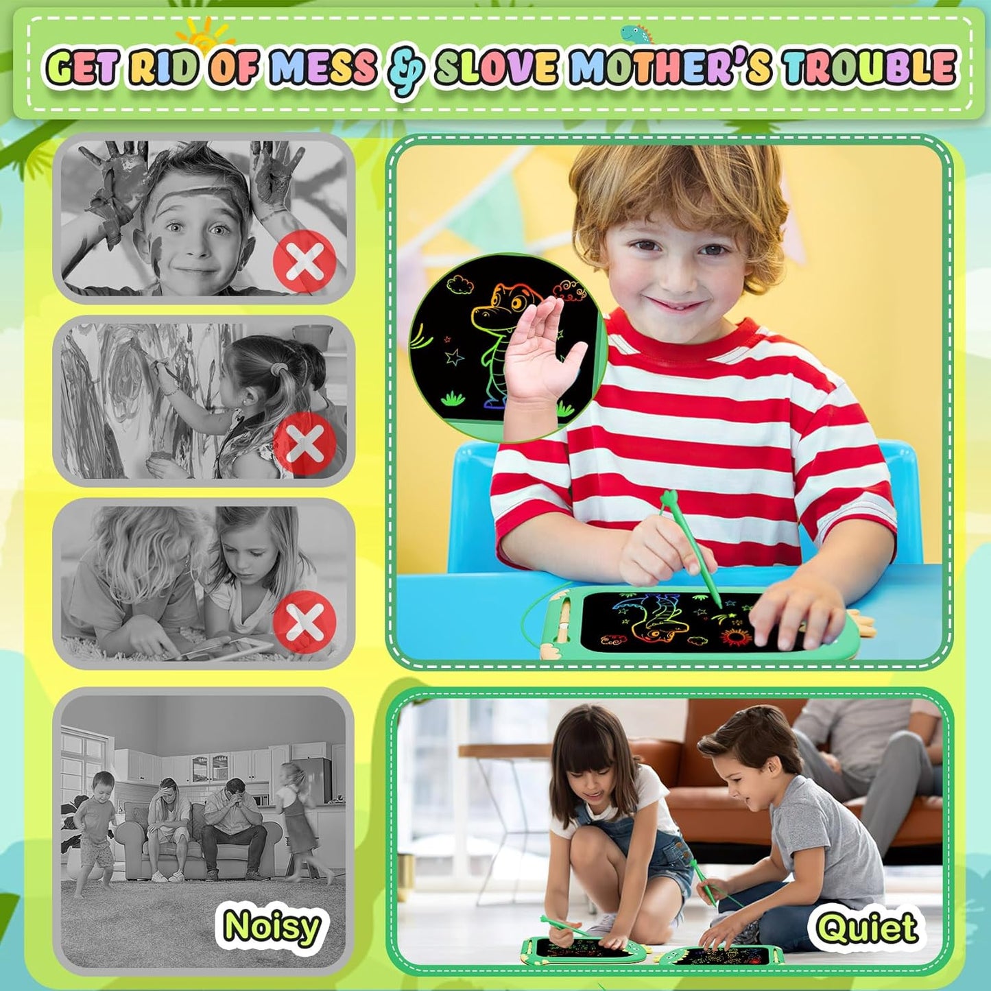 Toys for 1 2 3 Year Old Girl Gifts,10IN LCD Writing Tablet for Kids,Toddler Toys Age 1-2 Drawing Tablet,Doodle Board for Baby Girls Toys Age 4-5,Educational Learning Toys for Christmas Birthday Gifts