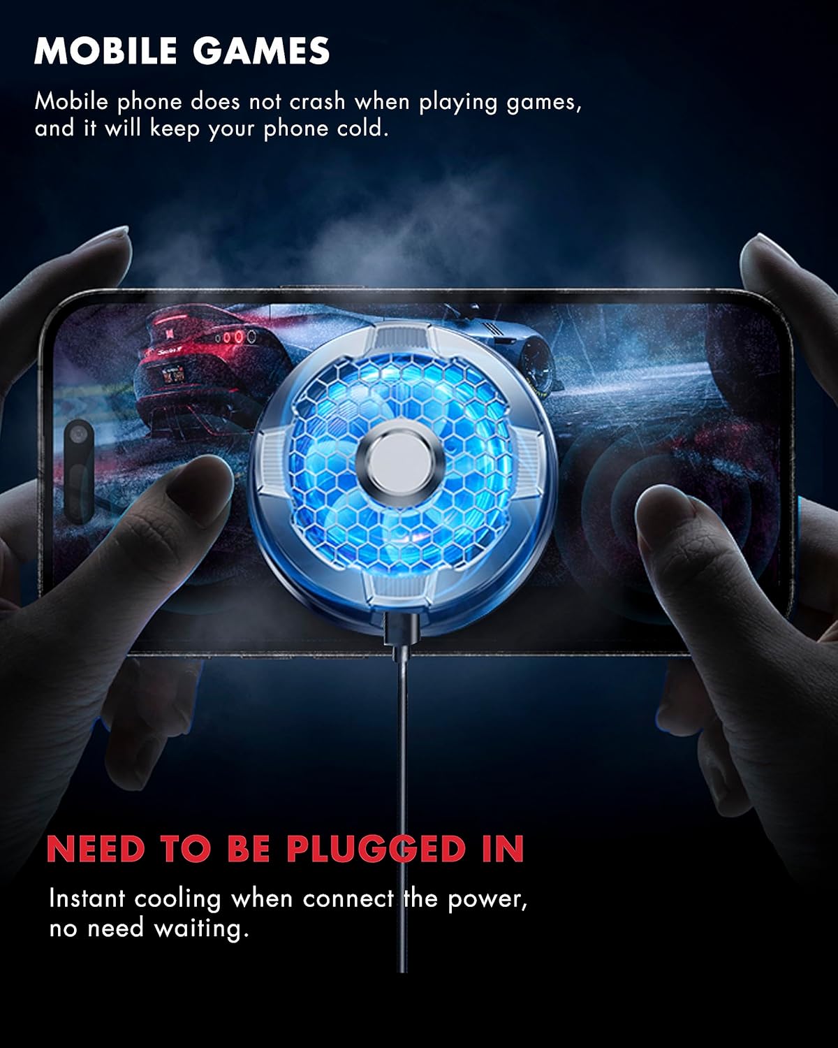 ACEDAYS Magnetic Phone Cooler, Phone Cooling Fan with Semi-Conductor Cooling Chip, Universal Cellphone Radiator for Tiktok Live Streaming, Outdoor Vlog, Mobile Gaming.