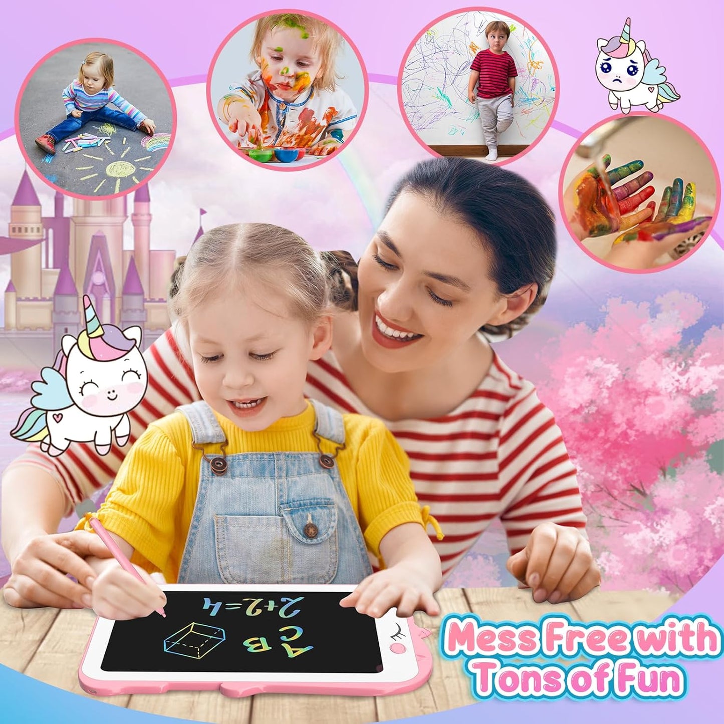 Unicorn Toy Gifts for Girls Boys - CHEERFUN LCD Writing Tablet for Kids | Toddler Travel Road Trip Essential Toy Gift for 3 4 5 6 7 8 Year Old | Doodle Draw Board | Easter Gifts Learning Birthday