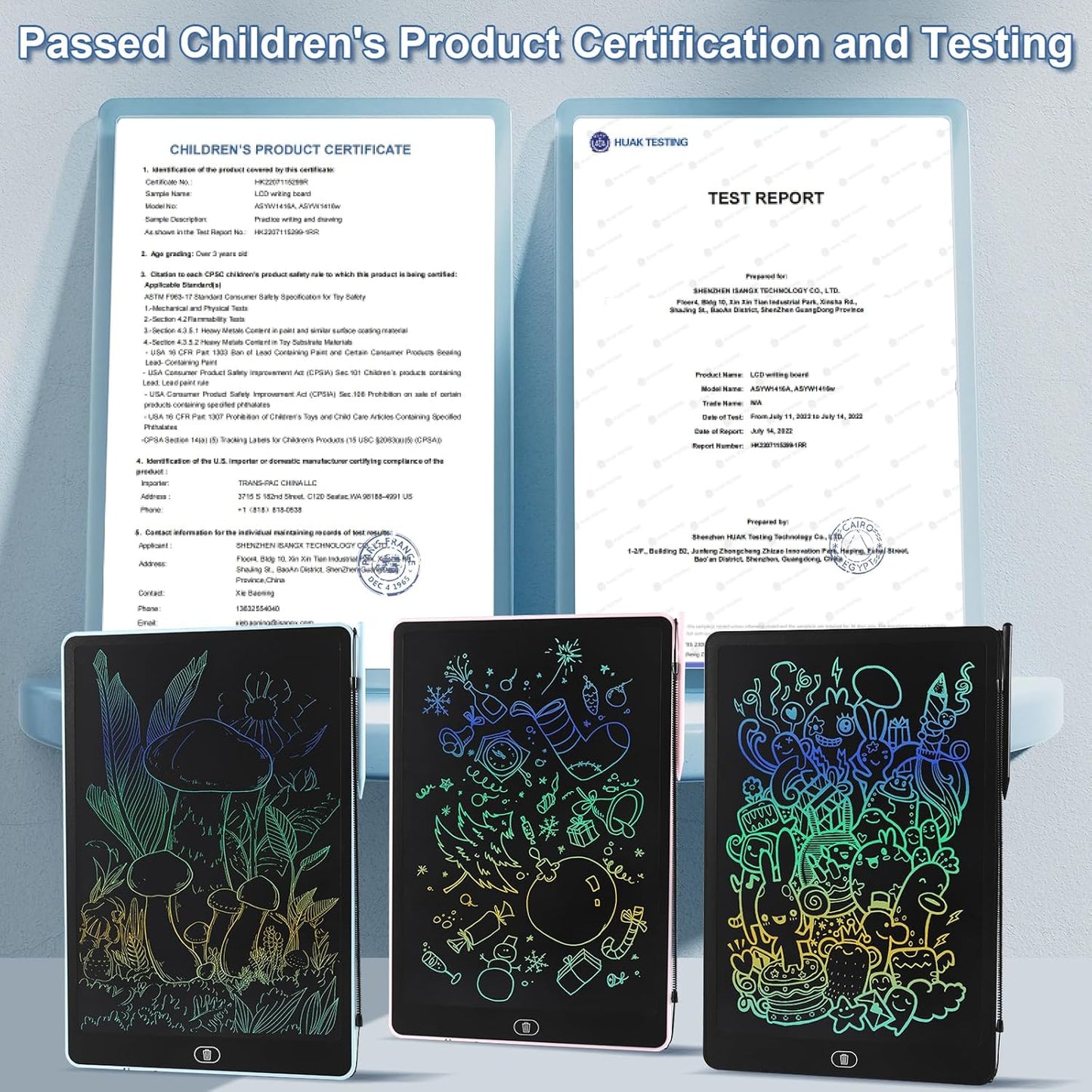 16" LCD Writing Tablet for Kids Adults, Colorful Drawing Pad Doodle Board
