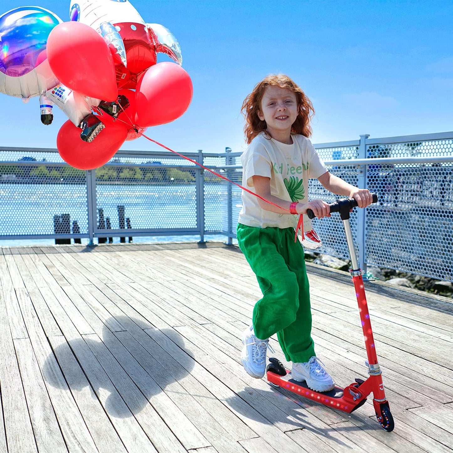 Jetson 2-Wheel Light-Up Kick Scooter, Light Up Deck and Wheels, Height Adjustable Handlebar, Rear Brake, Easy-Folding Mechanism, 4 or 6 inch wheels