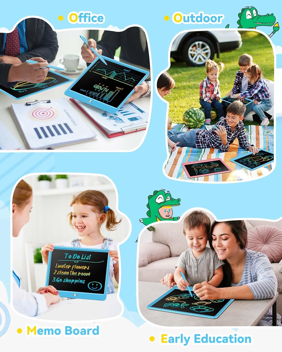 KOKODI 12 Inch LCD Writing Tablet with Anti-Lost Stylus, Erasable Doodle Board Colorful Toddler Drawing Pad, Car Travel School Games Toys for 3 4 5 6 7 8 Kids, Birthday Gift for Girls Boys Adults Pink