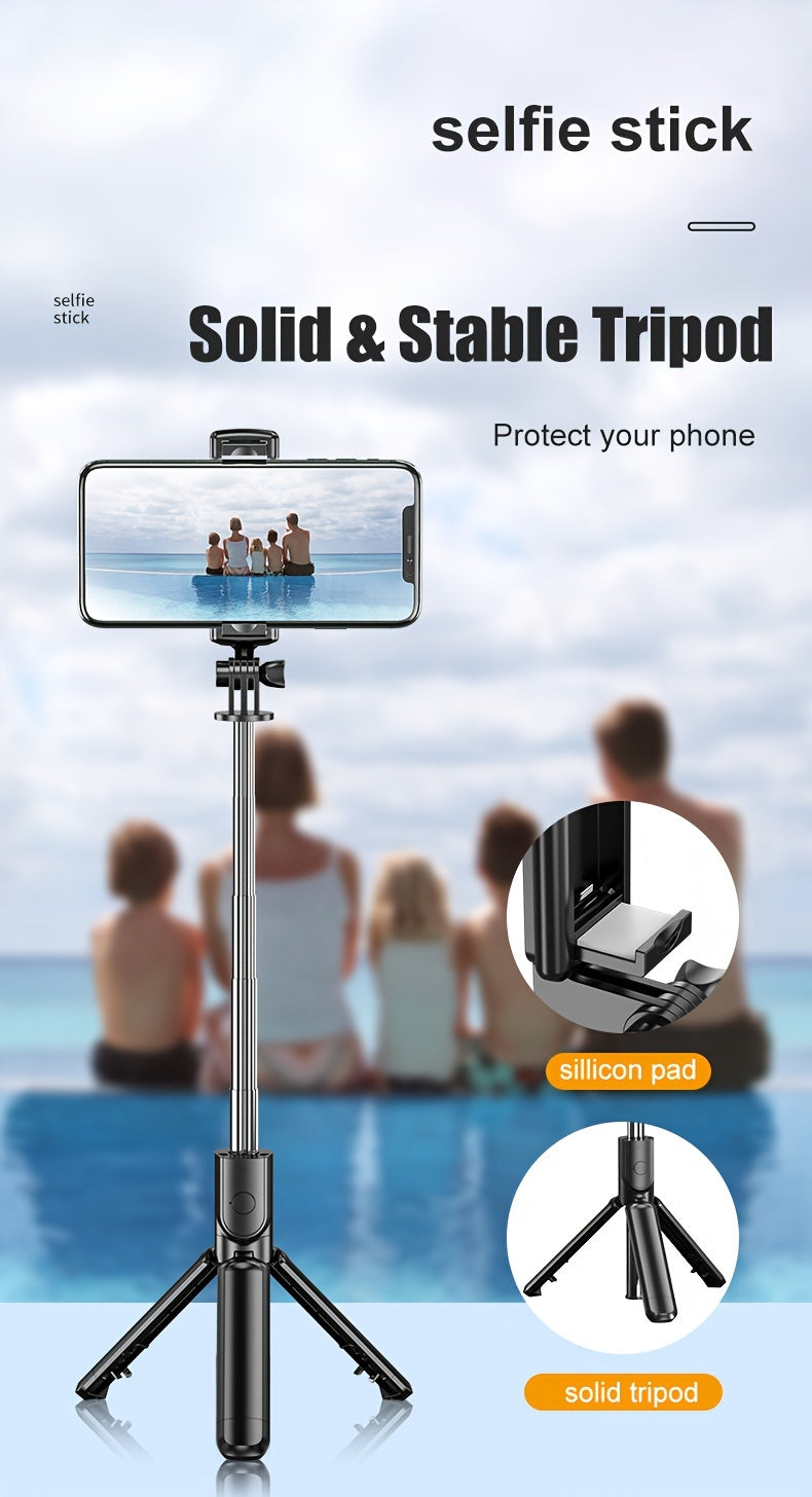 Extendable Cell Phone Selfie Stick, Smartphone Tripod Stand With Wireless Remote, 360° Rotation For IPhone/Samsung/Android Smartphones
