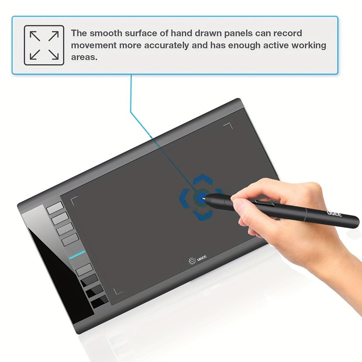 Graphics Drawing Tablets, UGEE M708 10 X 6 Inch Large Active Area Drawing Tablet With 8 Hot Keys 8192 Levels Pen Graphic Tablets For Computer Digital Art Creation Sketch For Windows Mac Os And Linux