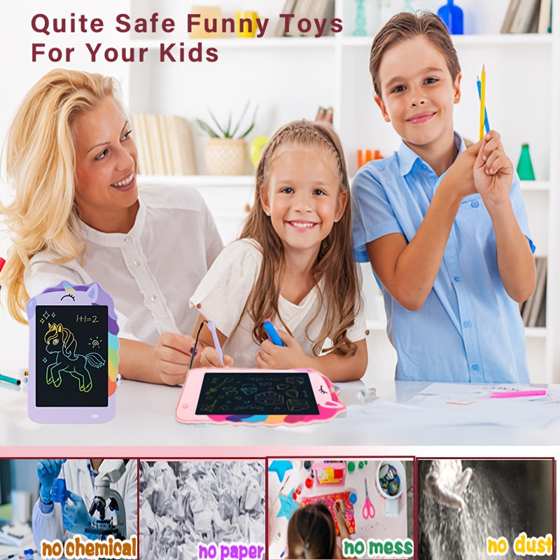 Unicorn-Themed LCD Writing Tablet for Youngsters, 8.5-Inch Educational Doodle Pad with One-Touch Erasing, Durable ABS Material, Perfect Gift for Boys and Girls Ages 3-8 - Ideal for Birthday, Easter, Christmas, Drawing Board, Youngsters Toys
