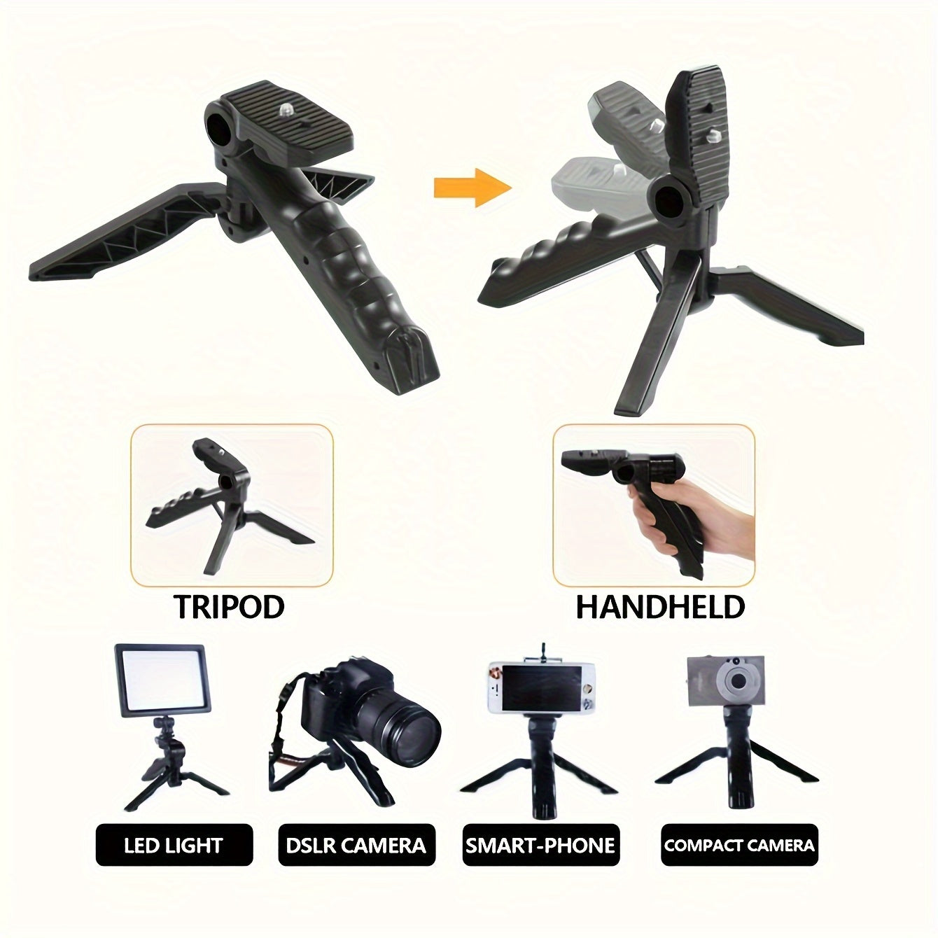 Professional Live Streaming Kit - Handheld Gimbal & Stabilizer with LED Light, Tripod, Microphone, and External Camera Connectors