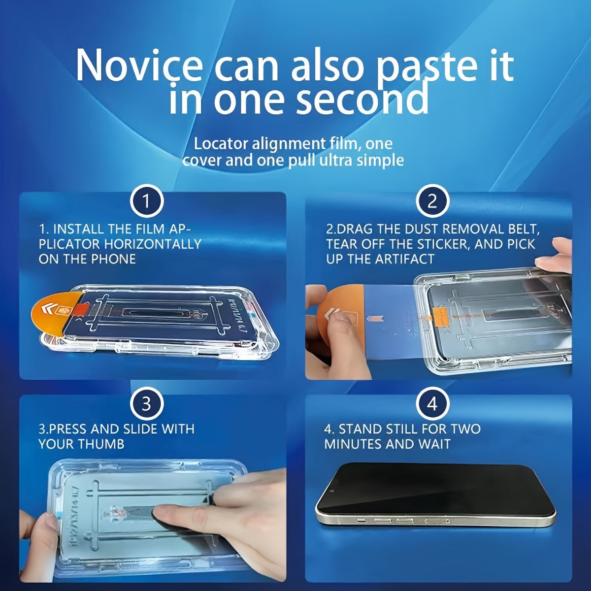 for iPhone HD Tempered Film with Laminator - One Piece