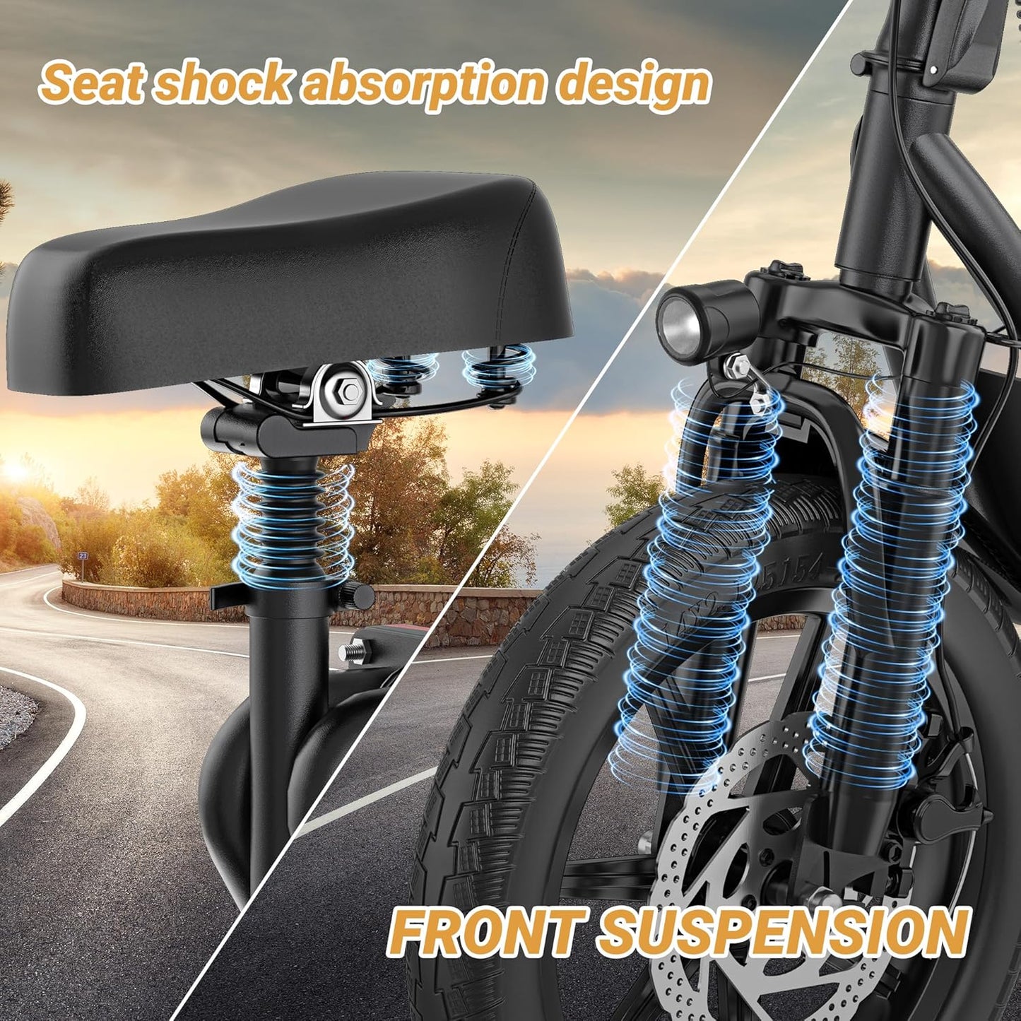Electric Scooter - 350W Motor, 8.5" Solid Tires, Up to 19 MPH and 20/23 Miles Long-Range Portable Folding Commuting Scooter for Adults with Double Braking System and App