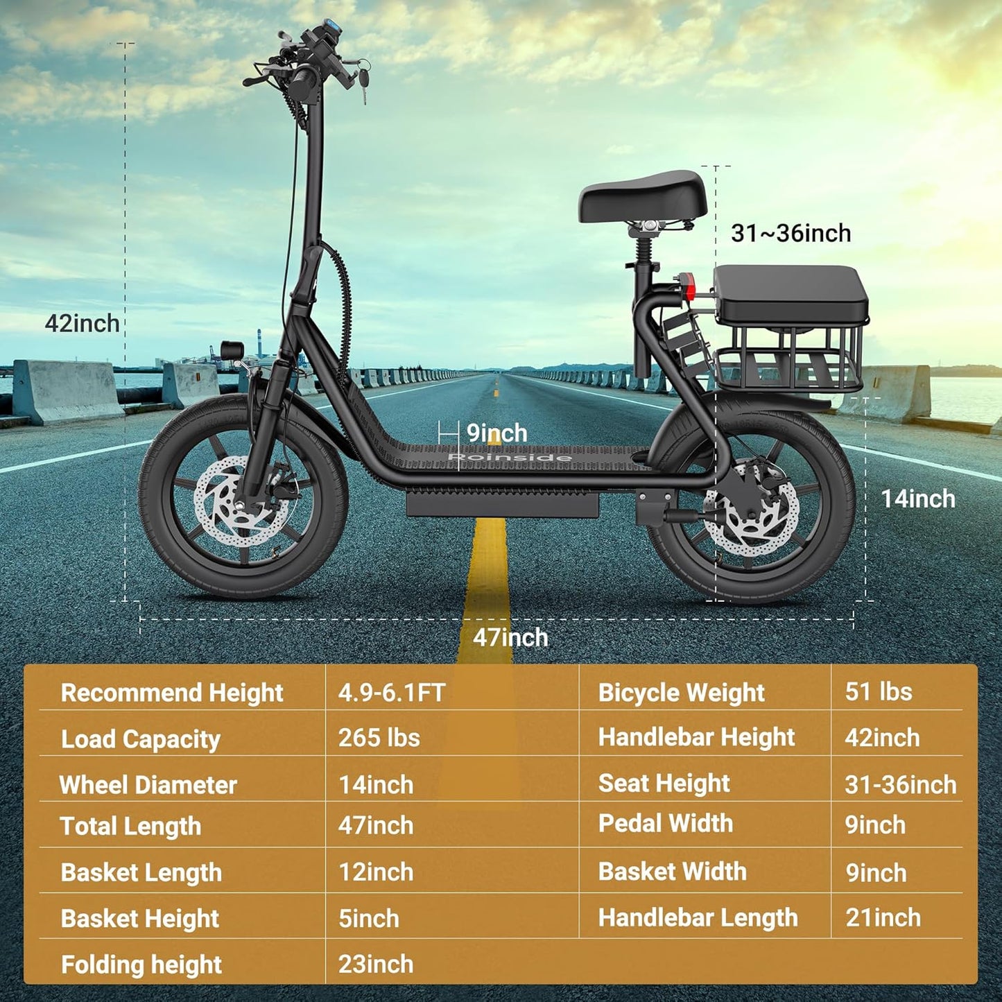 Electric Scooter - 350W Motor, 8.5" Solid Tires, Up to 19 MPH and 20/23 Miles Long-Range Portable Folding Commuting Scooter for Adults with Double Braking System and App