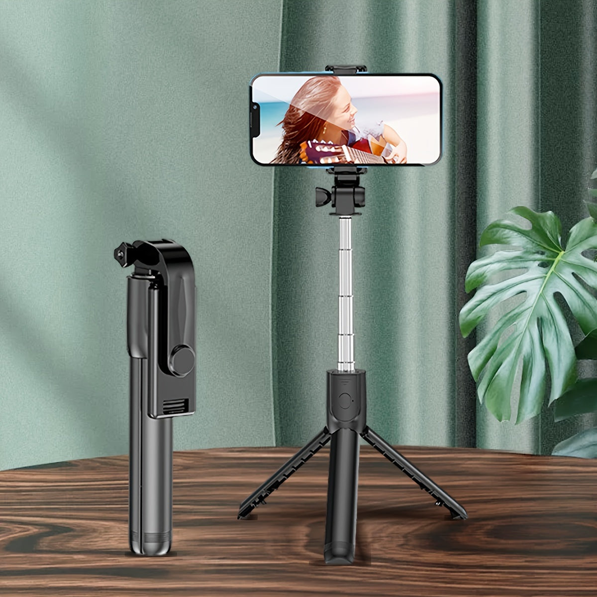 Selfie Pole with Three-legged Stand, Mobile Phone Universal Selfie Artifact 360-degree Rotation, Handheld Anti-shake Gimbal Travel Portable, Wireless Photography Live Shooting Bracket