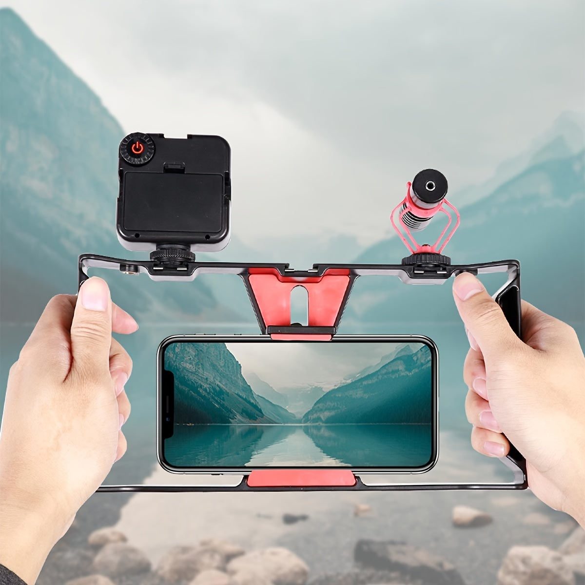 Professional Smartphone Stabilizer Gimbal - Handheld & Tripod Mount, Smooth Video Shooting, Portable Black Phone Frame, ABS Material, Non-Waterproof