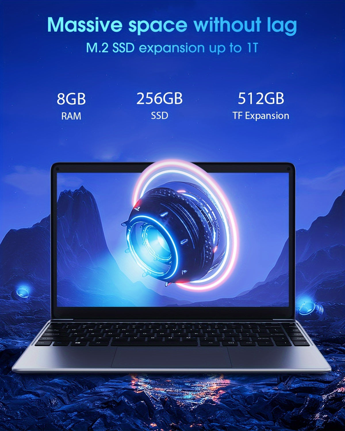 CHUWI HeroBook Pro Windows 11 Laptop, 14.1" 1920*1080 FHD IPS Display, 8GB LPDDR4 256GB SSD 1TB SSD Expand, Intel N4020, Mini HD, 2.4G/5G WiFi, Webcam, USB 3.0, TF Card, NoteBook Computer