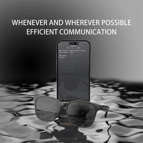 BT 5.4 Smart Glasses Wireless Earbuds Automatic Voice Translation Audio Glasses Support 75 Languages AI Translator Glasses