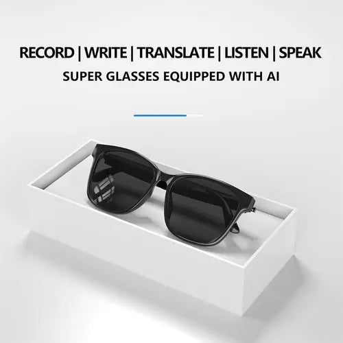 BT 5.4 Smart Glasses Wireless Earbuds Automatic Voice Translation Audio Glasses Support 75 Languages AI Translator Glasses