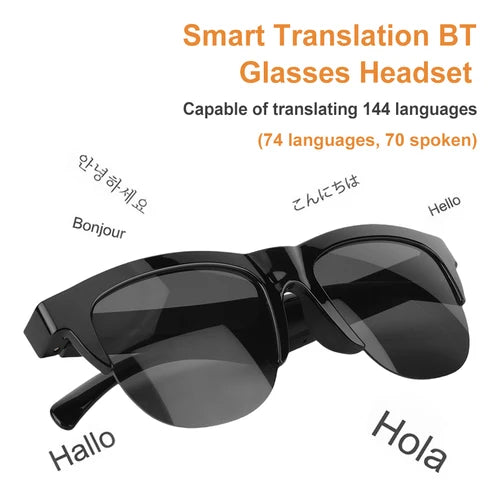 144-Language Smart Glasses Translator Bluetooth-Compatible 5.3 Translator Glasses