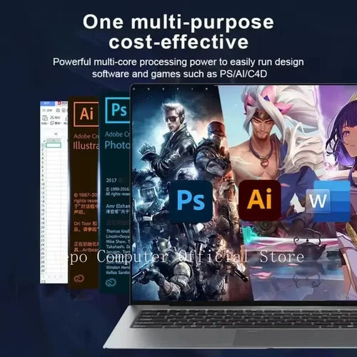 Yepo New Laptop Intel Core i7 Windows 11 Pro 15.6" 2K HD Screen MX450 2G Independent Graphics Card Business office computer