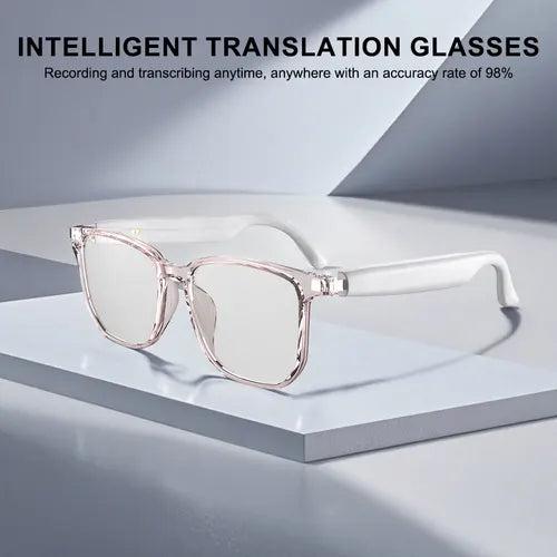 BT 5.4 Smart Glasses Wireless Earbuds Automatic Voice Translation Audio Glasses Support 75 Languages AI Translator Glasses
