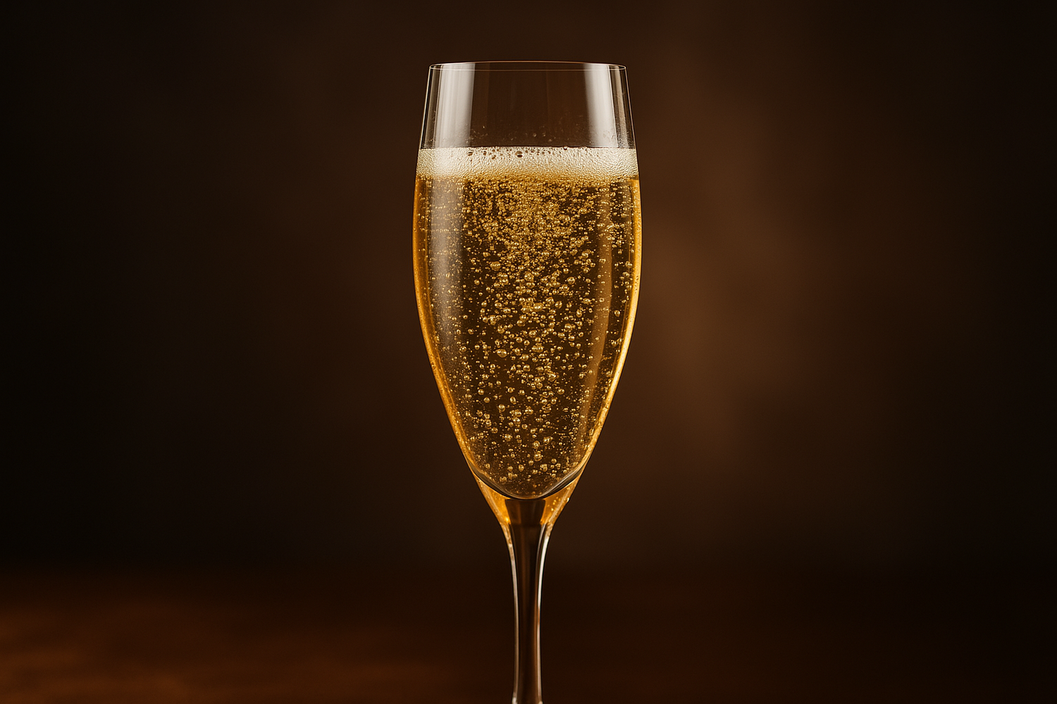 A bubbling glass of champagne