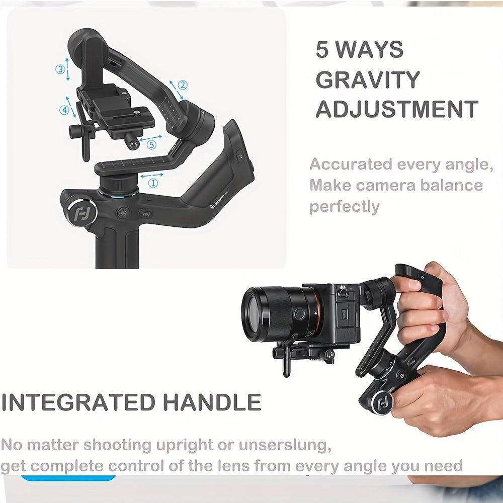 FeiyuTech Scorp Mini 3-Axis All In One Gimbal Stabilizer for Mirrorless Camera with Short Lens, Compact Cameras, Action Camera Gopro, 54-88mm Width iPhone 15 Pro, 1.3" Touch Screen, 2.6lbs Payload