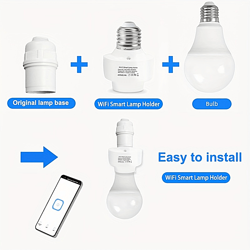 QIACHIP Ewelink WiFi Smart Light Bulb Socket