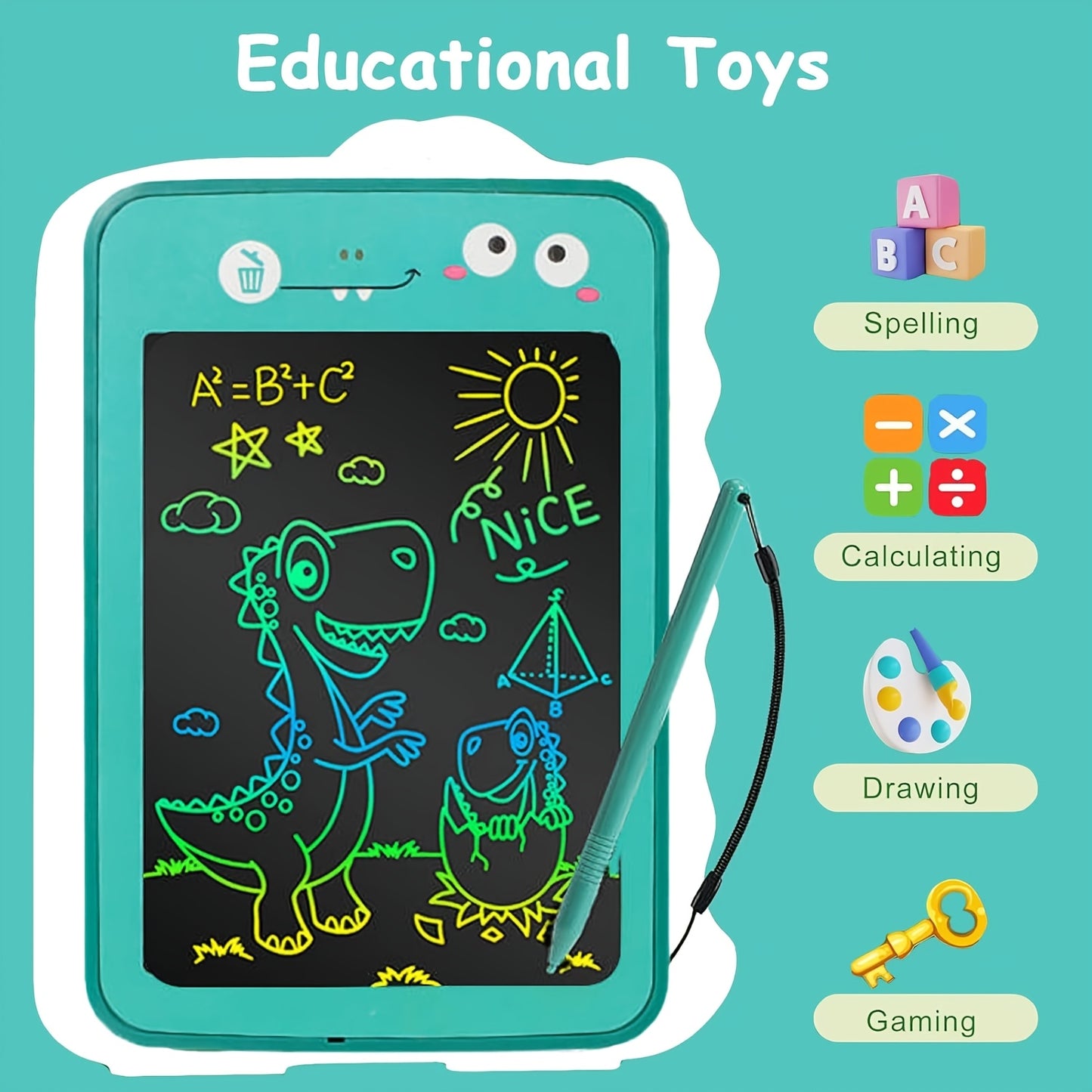 Dinosaur-Themed LCD Writing Tablet for Youngsters - 6.5" Colorful Drawing Pad, Educational Art