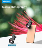 APEXEL HD Optic Camera Phone Lens 100mm Macro Lens With 17mm Universal Clip For IPhone Samsung Xiaomi Most Smartphones