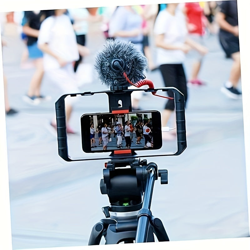 Professional Smartphone Stabilizer Gimbal - Handheld & Tripod Mount, Smooth Video Shooting, Portable Black Phone Frame, ABS Material, Non-Waterproof
