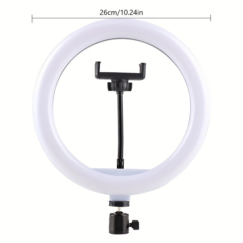 10" LED Circle Light With Flexible Tripod Stand & Phone Holder