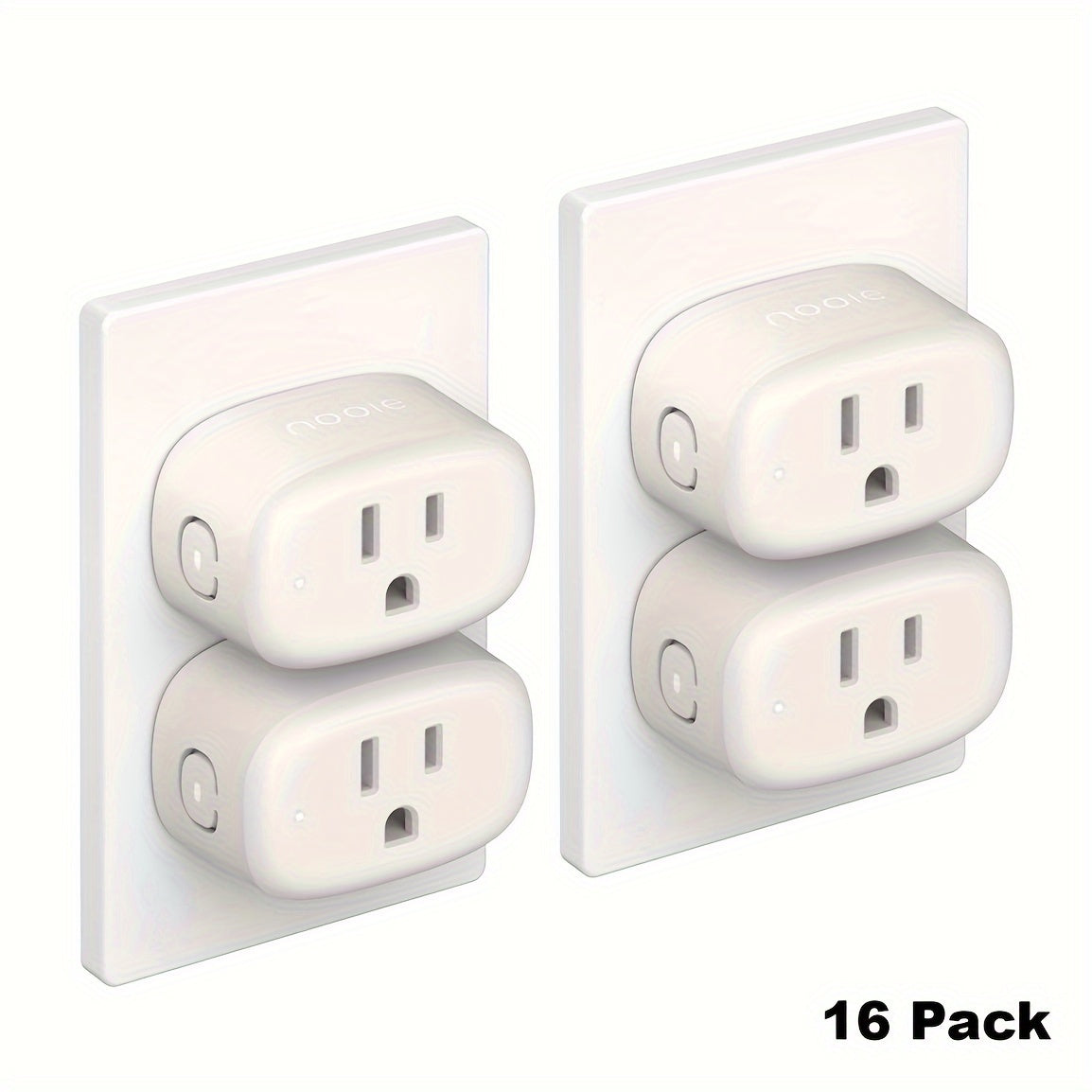 Nooie NSP01 4/8/16pcs WiFi Smart Plug For Smart Home Works With Alexa, Smart Plug For Smart Home, WiFi Outlet For Google Home, Voice Control, Smart Outlet With Remote Control, Timer Function, Child Lock, ONLY 2.4G, 10Amp