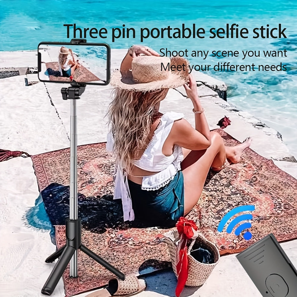 Selfie Pole Fully Automatic Multifunctional Tripod Mobile Phone Holder Desktop Photography Latest Travel Model - Aluminum Alloy - For Smartphone Users - Perfect for Travel, Vlogging & Live Streaming - Ideal Gift for Photographers & Social Media Enthusias