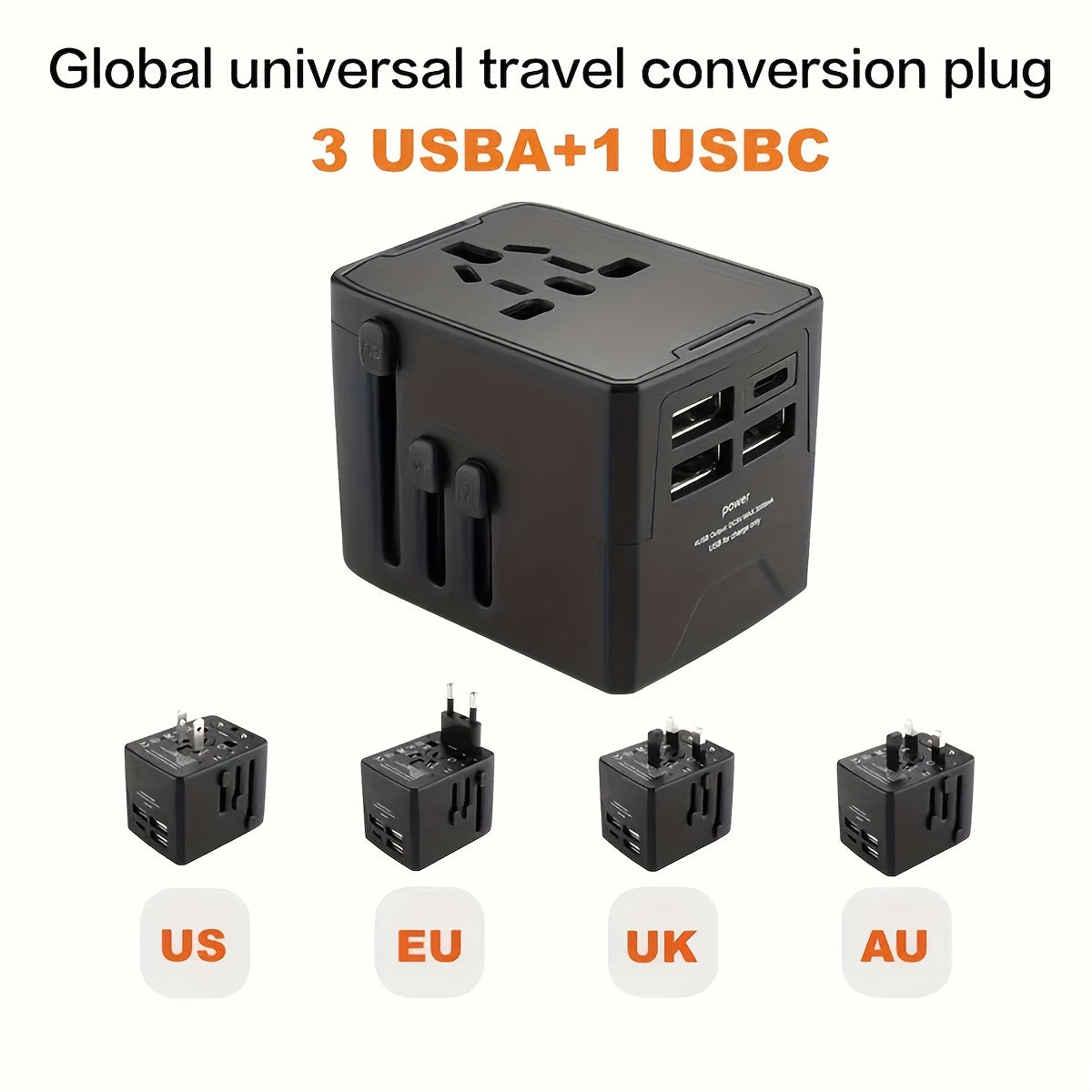 Universal Travel Plug Adapter 2 USB Ports, Dual USB