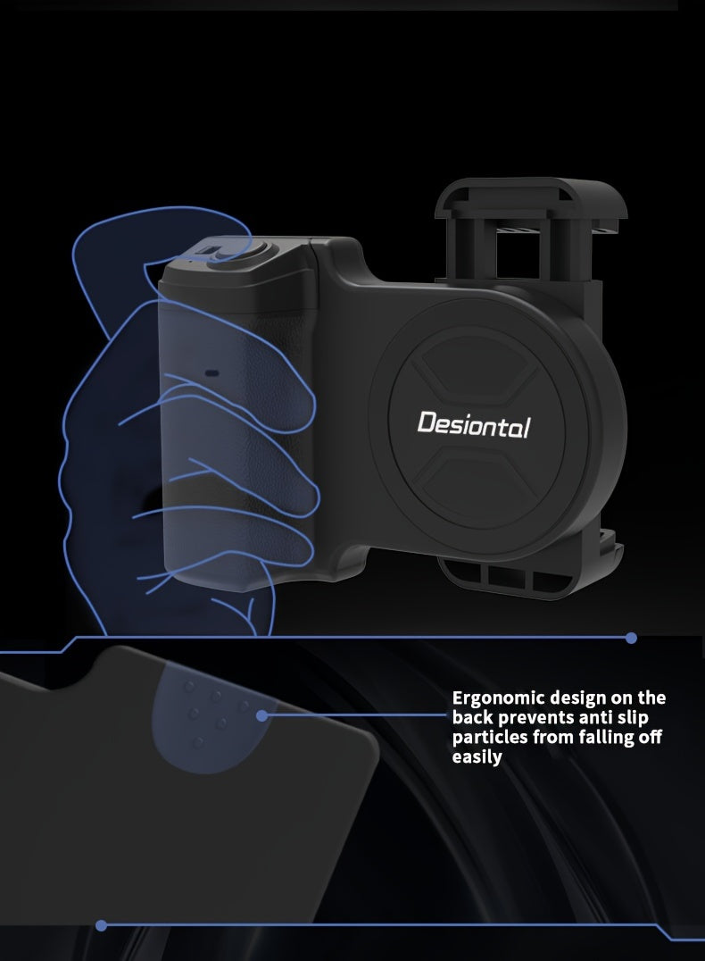 Desiontal Mini Smartphone Handheld Gimbal with Quick Magnetic Mount - Portable Outdoor Photography Selfie Stick Assistant with Detachable Shutter, Remote Shooting Capability, 1/4'' Screw Hole for Tripod Compatibility, Battery-Powered with Button Battery,