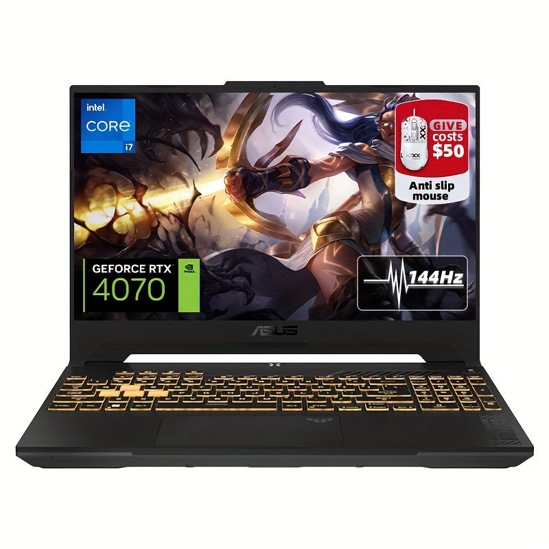 ASUS TUF Gaming Laptop, 15.6" 144Hz FHD, Intel 10-Core i7-13620H, GeForce RTX 4070, 16GB RAM, 1TB SSD, Backlit KB, Wi-Fi 6, Windows 11 Home, with Mouse