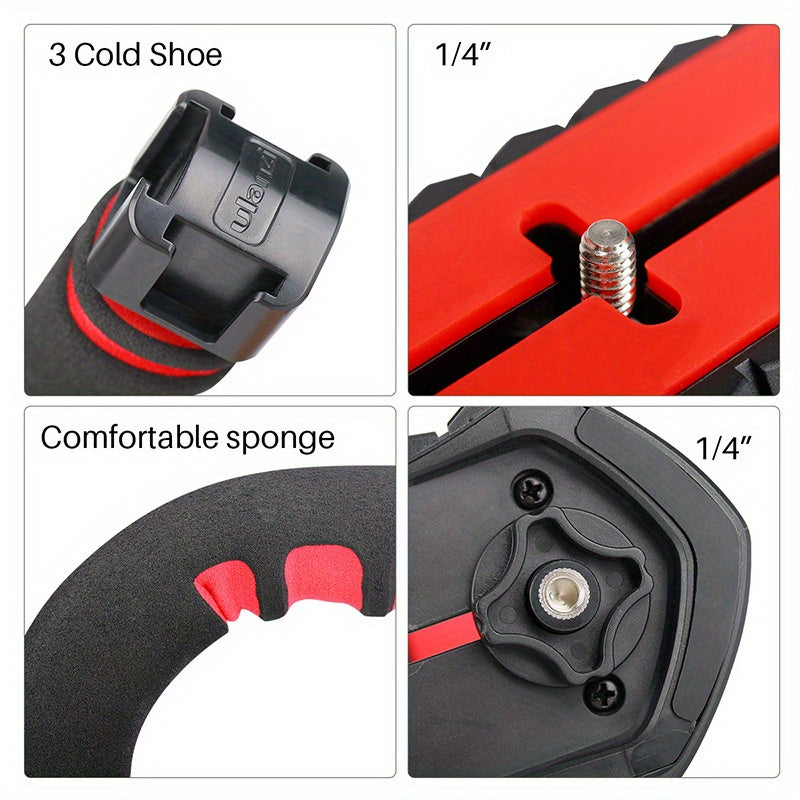 Handheld balanced anti shaking U-shaped stabilizer Micro SLR camera Mobile universal pan tilt handle Photography handle bracket 3 boot mouth expansion multifunctional portable stabilizer bracket