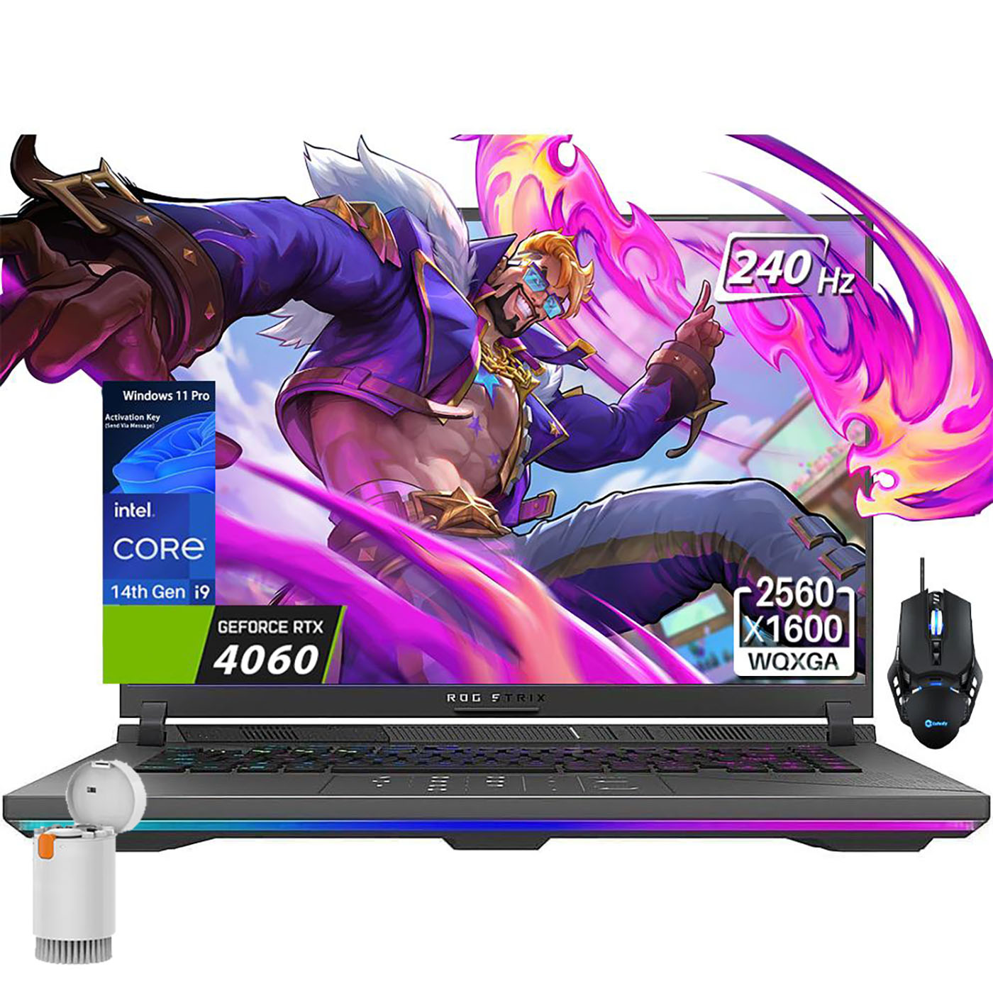 ASUS High Performance ROG Strix G16 Gaming Laptop, 16" 240Hz WQXGA Display, 14th Gen Intel i9-14900HX, 32GB DDR5 RAM, 1TB SSD, GeForce RTX 4060, Backlit KB, WiFi 6E, Windows 11 Pro,with Cefesfy G530 Mouse and Q20 Brush