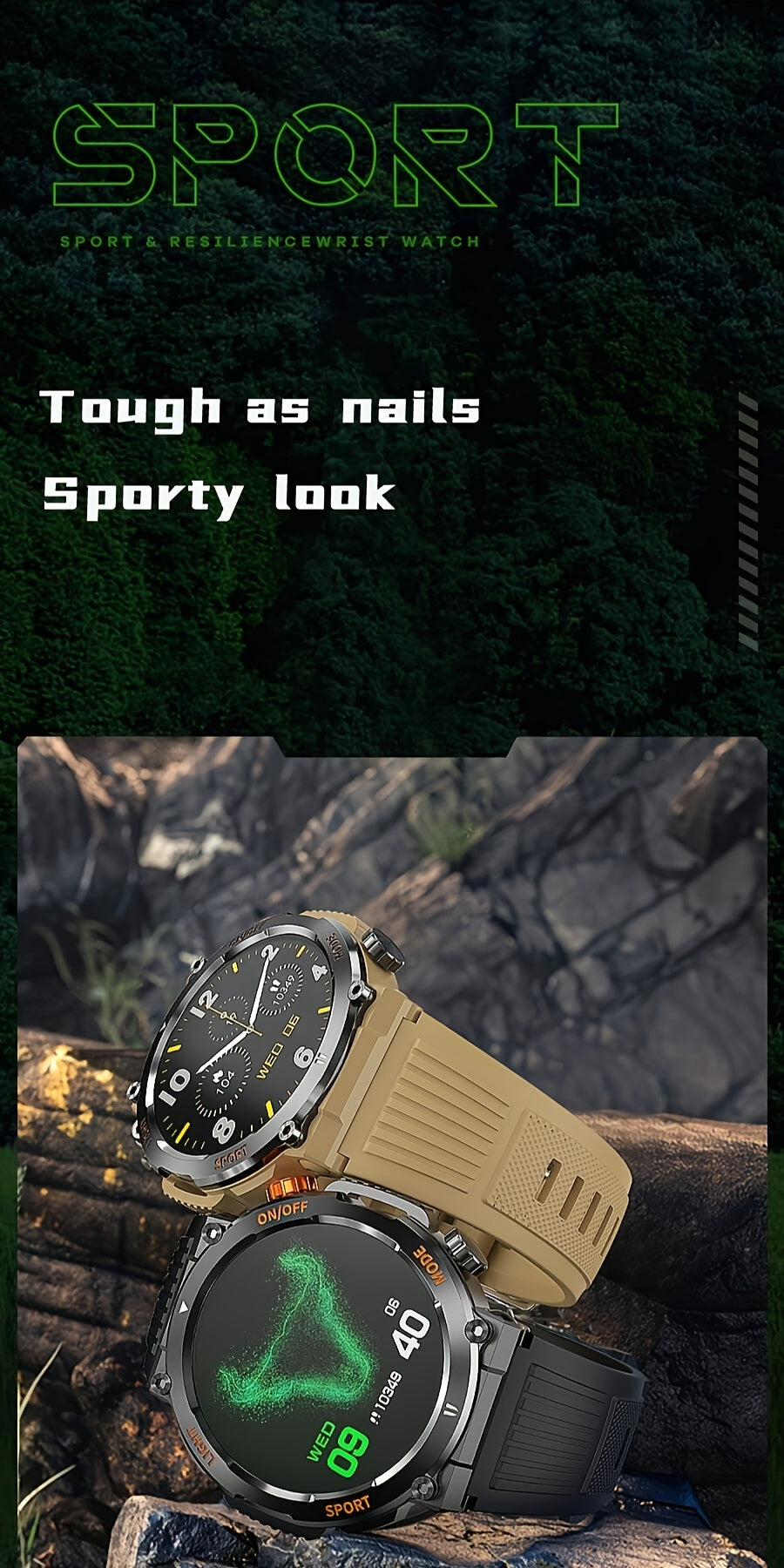 Smartwatch, All-Day Health Monitoring, Long-Lasting Battery Life, IPS 1.46" Display, Cool Mint. for gift
