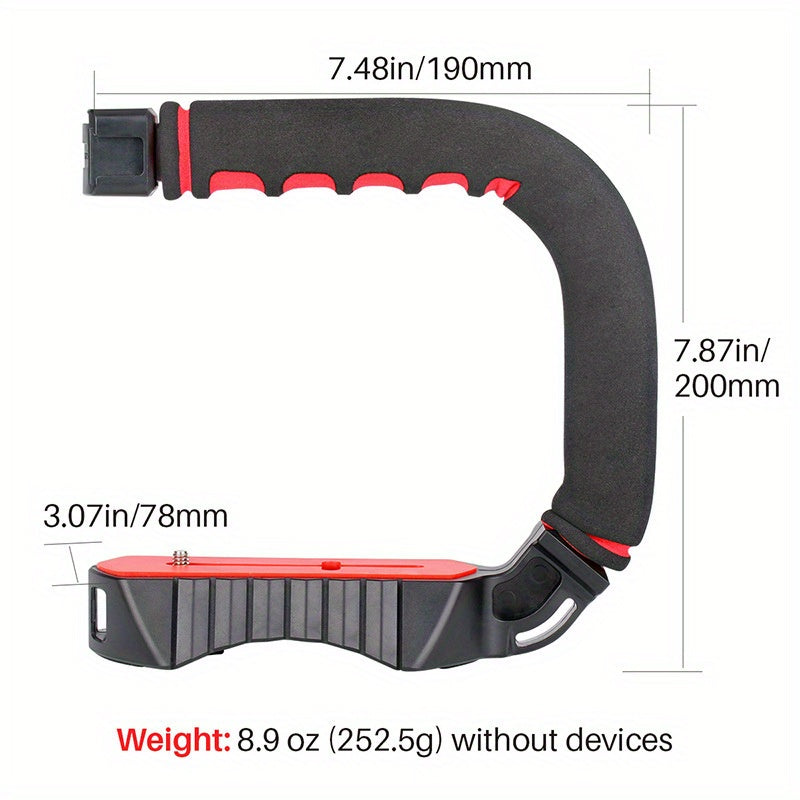 Handheld balanced anti shaking U-shaped stabilizer Micro SLR camera Mobile universal pan tilt handle Photography handle bracket 3 boot mouth expansion multifunctional portable stabilizer bracket