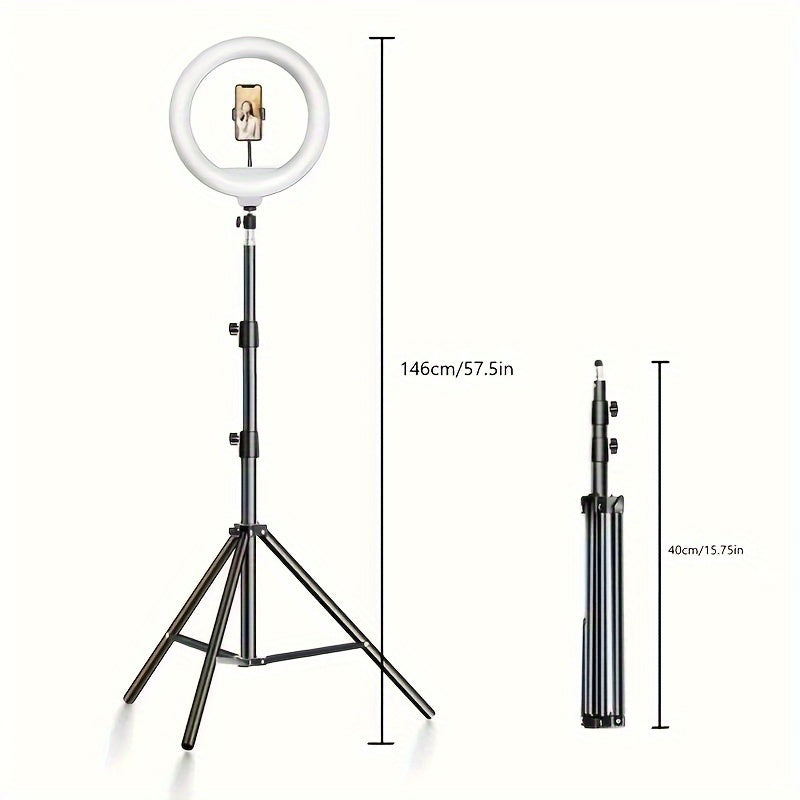 10" LED Ring Selfie Light with Mobile Phone Tripod Set