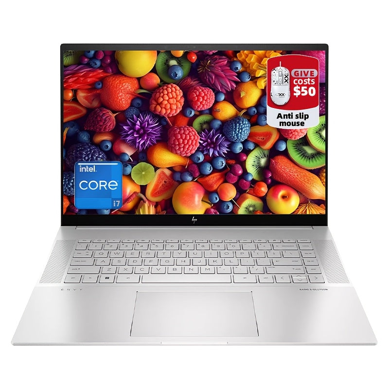 HP Envy 16 Touchscreen Laptop - 16" WQXGA IPS, 120Hz Refresh, Intel i7-13700H, 64GB for RAM, 2TB SSD, GeForce RTX 4060, Backlit Keyboard, Windows 11 Home, with Anti-Slip Mouse