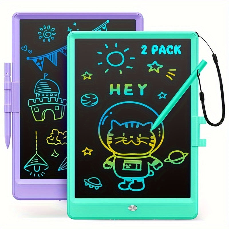 2pcs LCD Writing board 8.5 inches, Toys 3 4 5 6 7 8 9 10 year old boys and girls, Color graffiti board Drawing board, Gifts for boys learning to walk 3-12 years old, memo board, drawing board