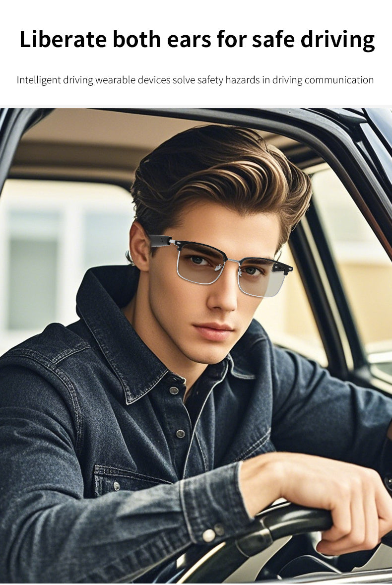 Smart Glasses With Automatic Color-changing Lenses, Touch Control, Built-in Microphone, High-resolution Audio, Wireless, Rechargeable Battery, Blue Light Protection, Suitable For Office, Outdoor, Sports, Driving, Music Playback, Hands-free Calls - The Pe