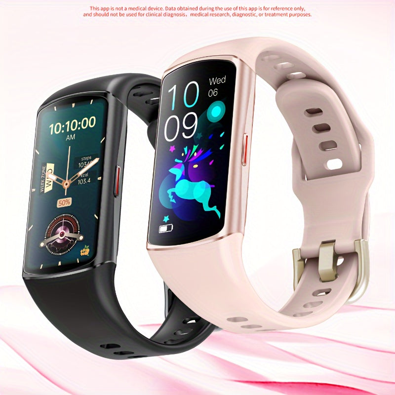 Sports Style Women's Smart Bracelet/Smart Watch - Exquisite and elegant design with sporty elements, HD large screen display, water drinking reminder, customizable dial, sports data tracking and recording, sleep monitoring, weather forecast, stopwatch, H