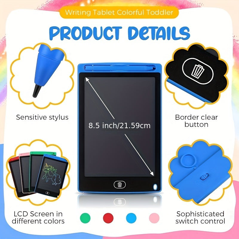 16pcs 8.5" LCD Writing Tablets for Youngsters - Colorful Reusable Doodle Boards, Educational Toys for Boys