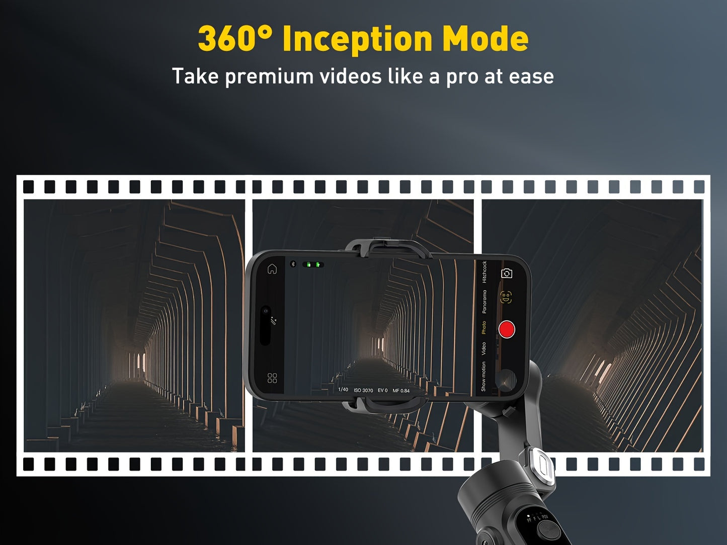 AOCHUAN Smart X Smartphone Gimbal Stabilizer For IPhone 15/14/13 Pro Max - Built-in LED Light, 3-Axis Foldable - For Video Recording & Vlogging - Perfect Gift for Content Creators & YouTubers